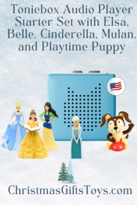 Toniebox Audio Player Starter Set with Elsa, Belle, Cinderella, Mulan, and Playtime Puppy